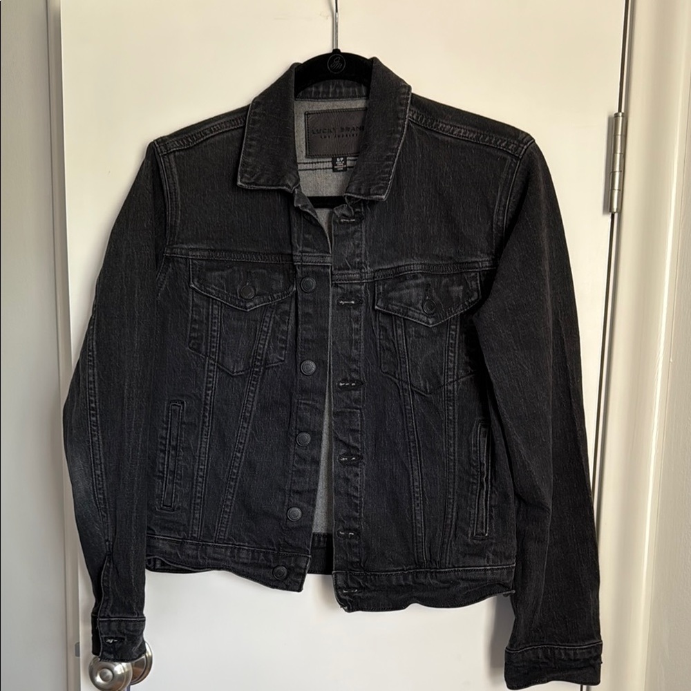 •Lucky Brand• Black Denim Trucker Jacket